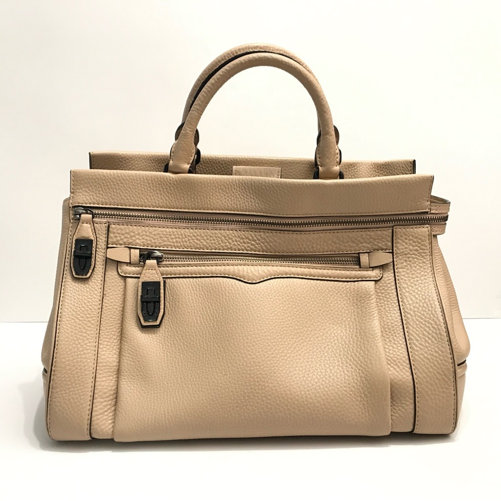 REBECCA MINKOFF Large Crosby Latte Pebbled Leather Tote EUC RARE Retail - $425